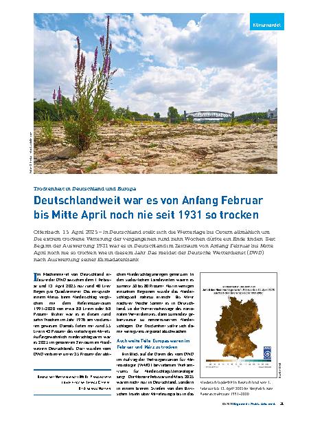 Vorschauseite 4: Deutschland erlebt heute schon gravierende Folgen des Klimawandels