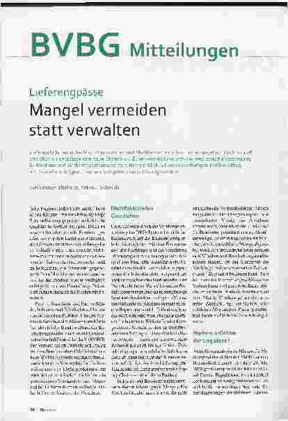 Vorschauseite 1: Lieferengpässe: Mangel vermeiden statt verwalten