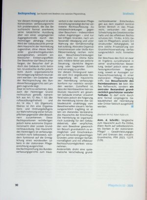 Vorschauseite 5: Zum Hausrecht eines Bewohners einer stationären Pflegeeinrichtung