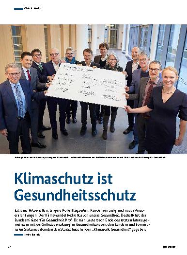 Vorschauseite 1: Klimaschutz ist Gesundheitsschutz.