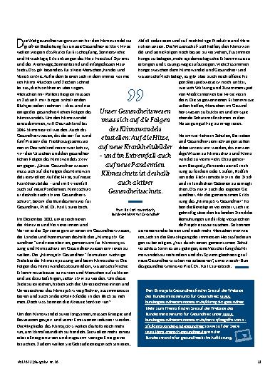 Vorschauseite 2: Klimaschutz ist Gesundheitsschutz.