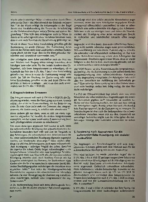 Vorschauseite 3: Fiktionswirkung und Entscheidungsfrist des § 174 Abs. 3 und 4 SGB IX bei einer außerordentlichen Kündigung mit sozialer Auslauffrist