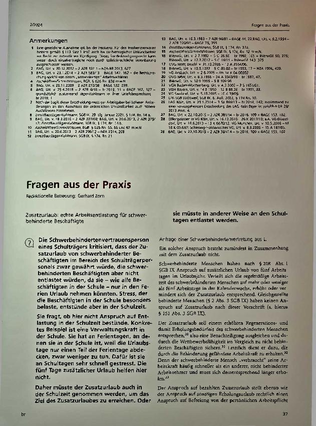 Vorschauseite 5: Fiktionswirkung und Entscheidungsfrist des § 174 Abs. 3 und 4 SGB IX bei einer außerordentlichen Kündigung mit sozialer Auslauffrist