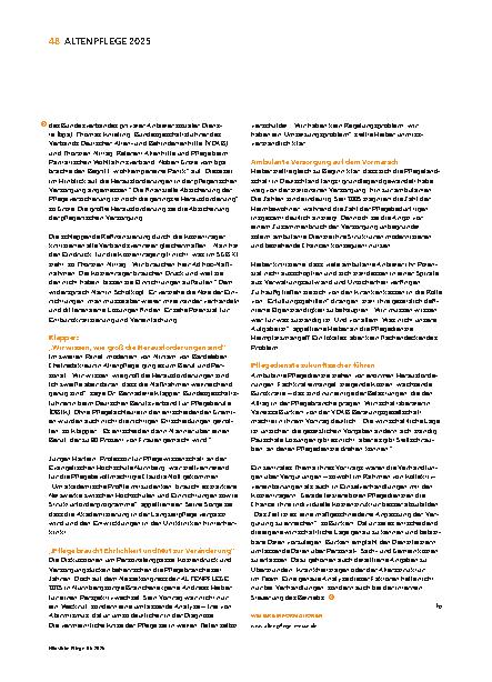 Vorschauseite 3: Pflege im Wandel: Mut, Klarheit, Verantwortung