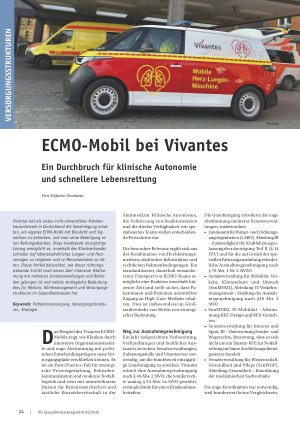 Vorschauseite 1: ECMO-Mobil bei Vivantes. Ein Durchbruch für klinische Autonomie und schnellere Lebensrettung