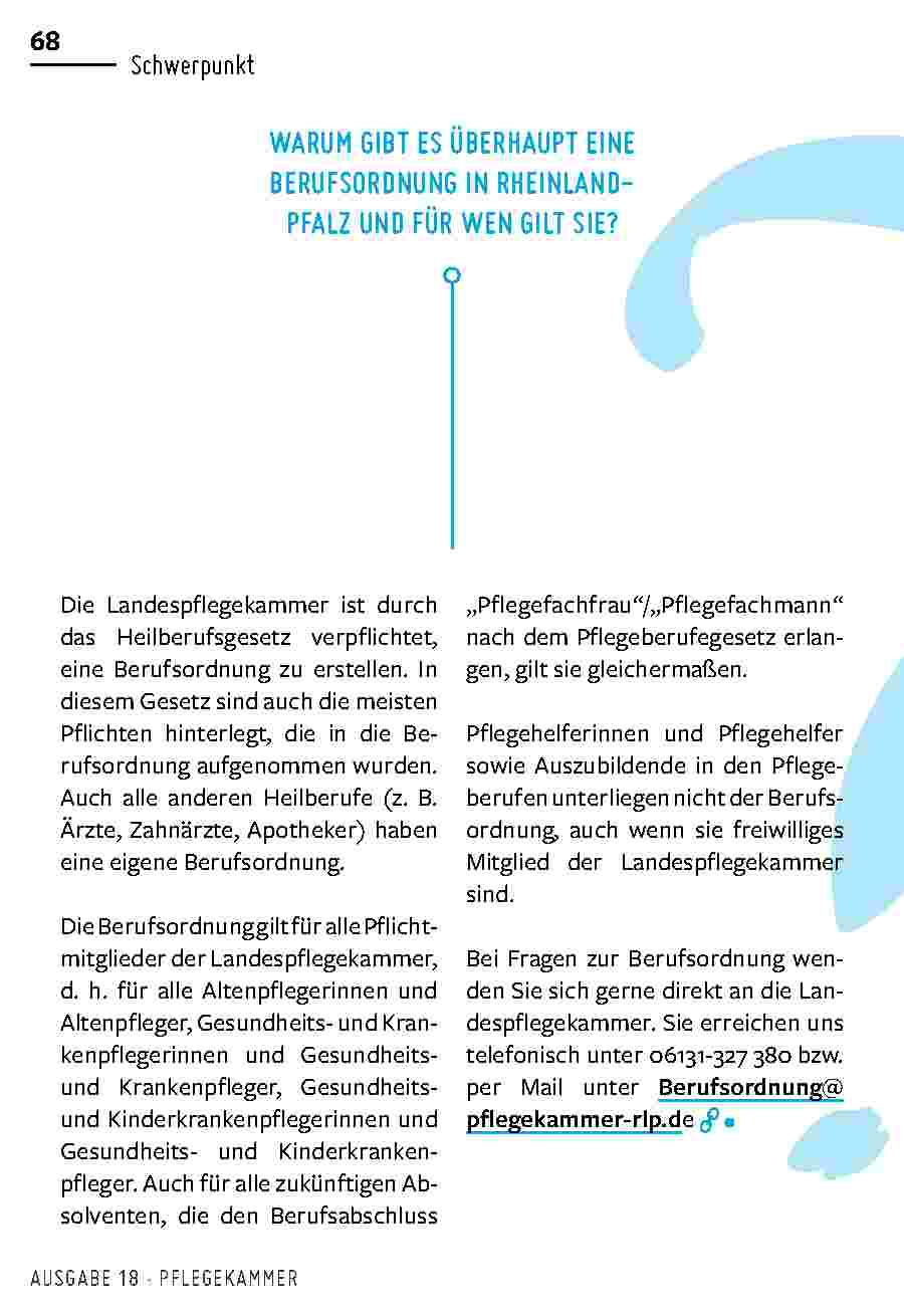 Vorschauseite 3: Häufige Fragen zur Berufsordnung: Worauf Mitglieder immer wieder fragen