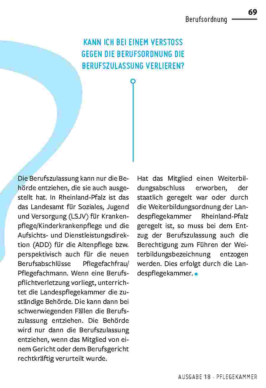 Vorschauseite 4: Häufige Fragen zur Berufsordnung: Worauf Mitglieder immer wieder fragen