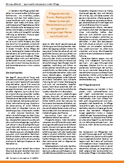 Vorschauseite 3: Spirituelle Kompetenz in der Pflege
