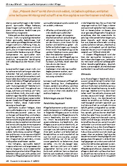 Vorschauseite 5: Spirituelle Kompetenz in der Pflege