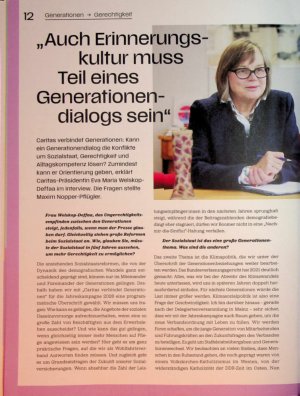 Vorschauseite 1: „Auch Erinnerungskultur muss Teil eines Generationendialogs sein“