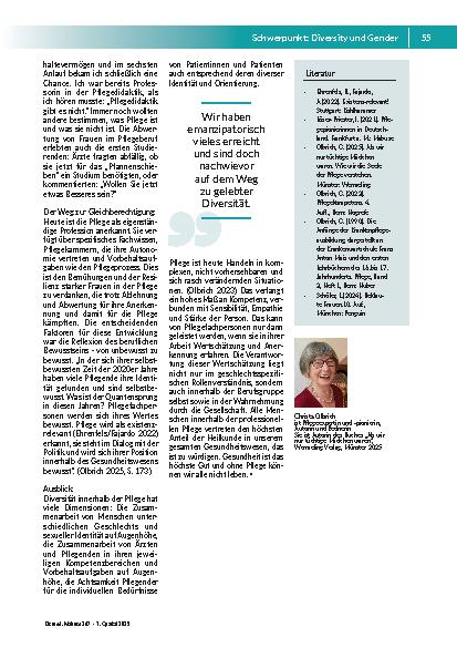 Vorschauseite 2: Frauenemanzipation und Diversität in der Pflege. Von ungleichen Machtstrukturen zu einer professionellen & gesellschaftlich wertgeschätzten Gesundheitsversorgung
