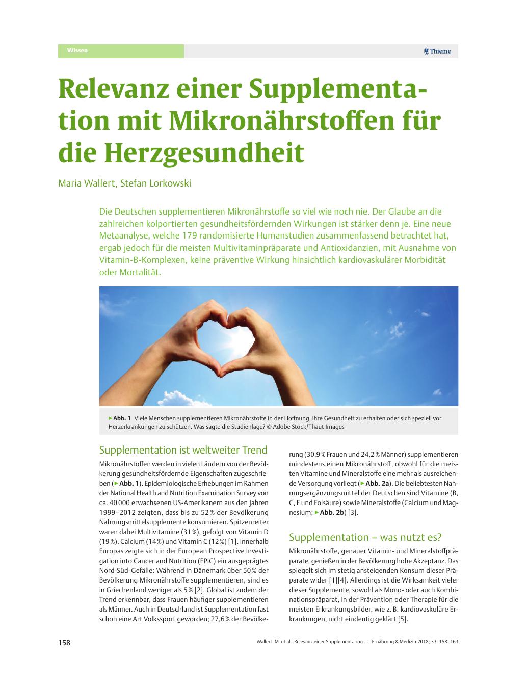Vorschauseite 1: Relevanz einer Supplementation mit Mikronährstoffen für die Herzgesundheit