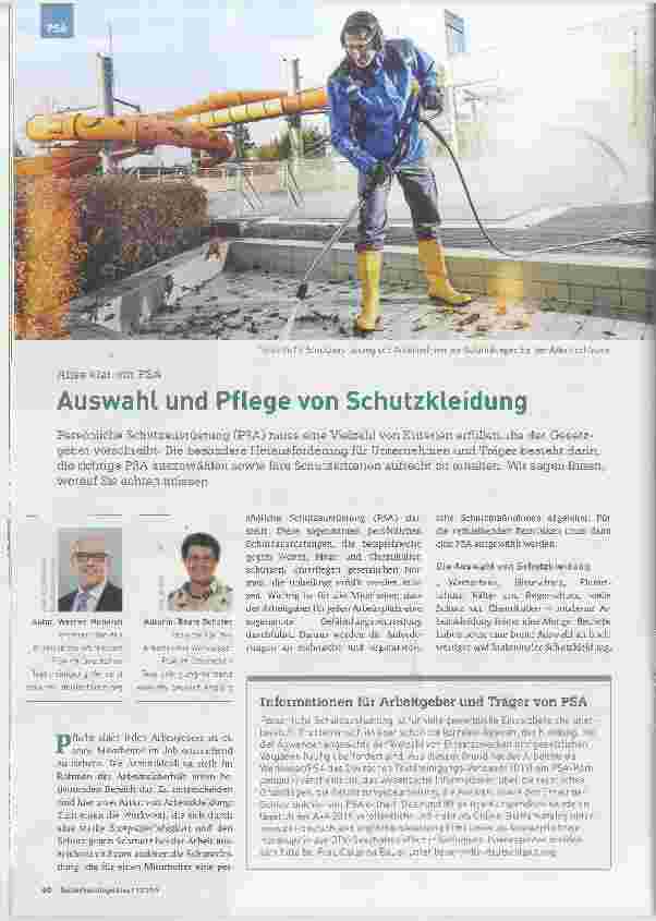 Vorschauseite 1: Alles klar mit PSA Auswahl und Pflege von Schutzkleidung