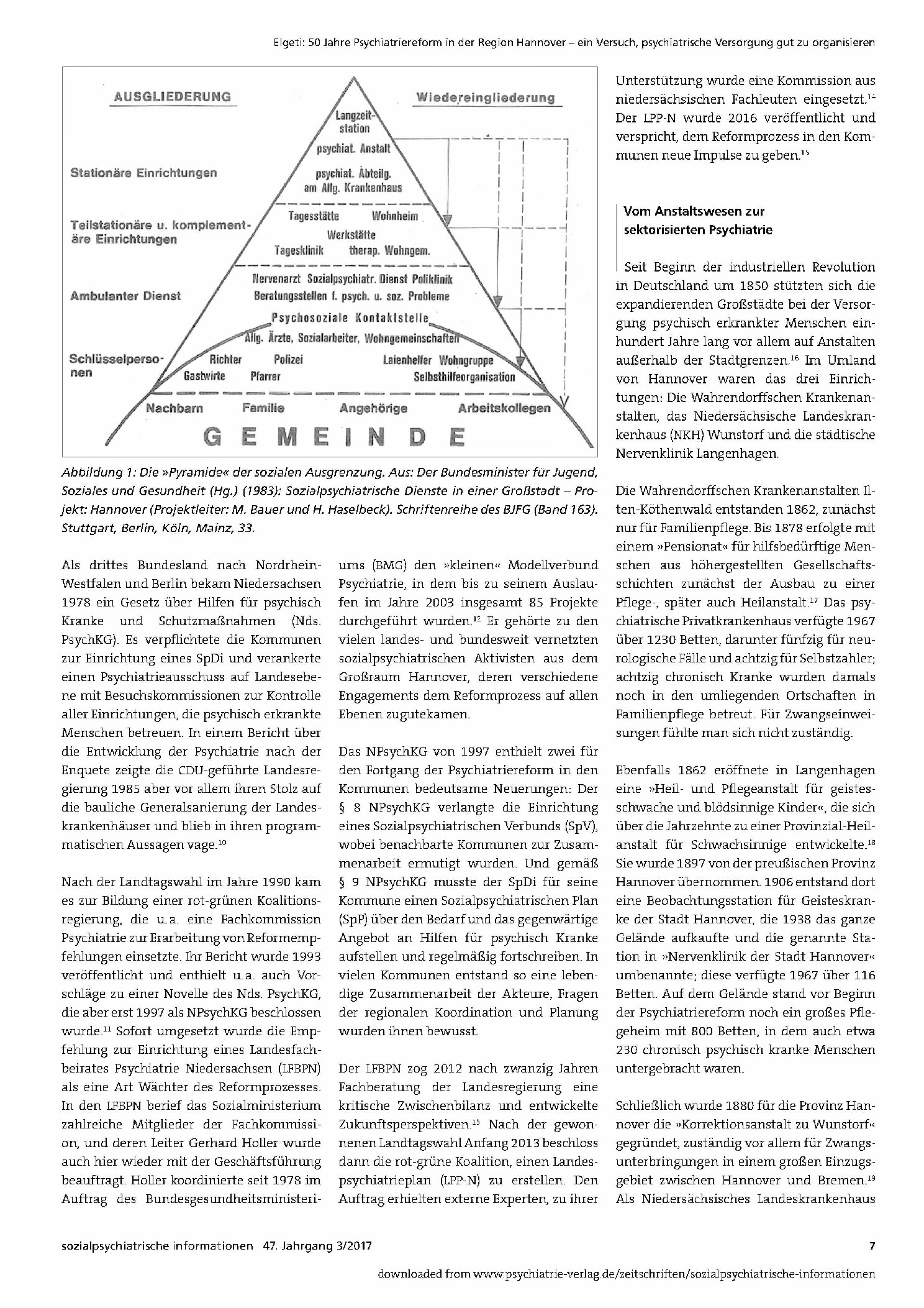 Vorschauseite 3: 50 Jahre Psychiatriereform in der Region Hannover – ein Versuch, psychiatrische Versorgung gut zu organisieren