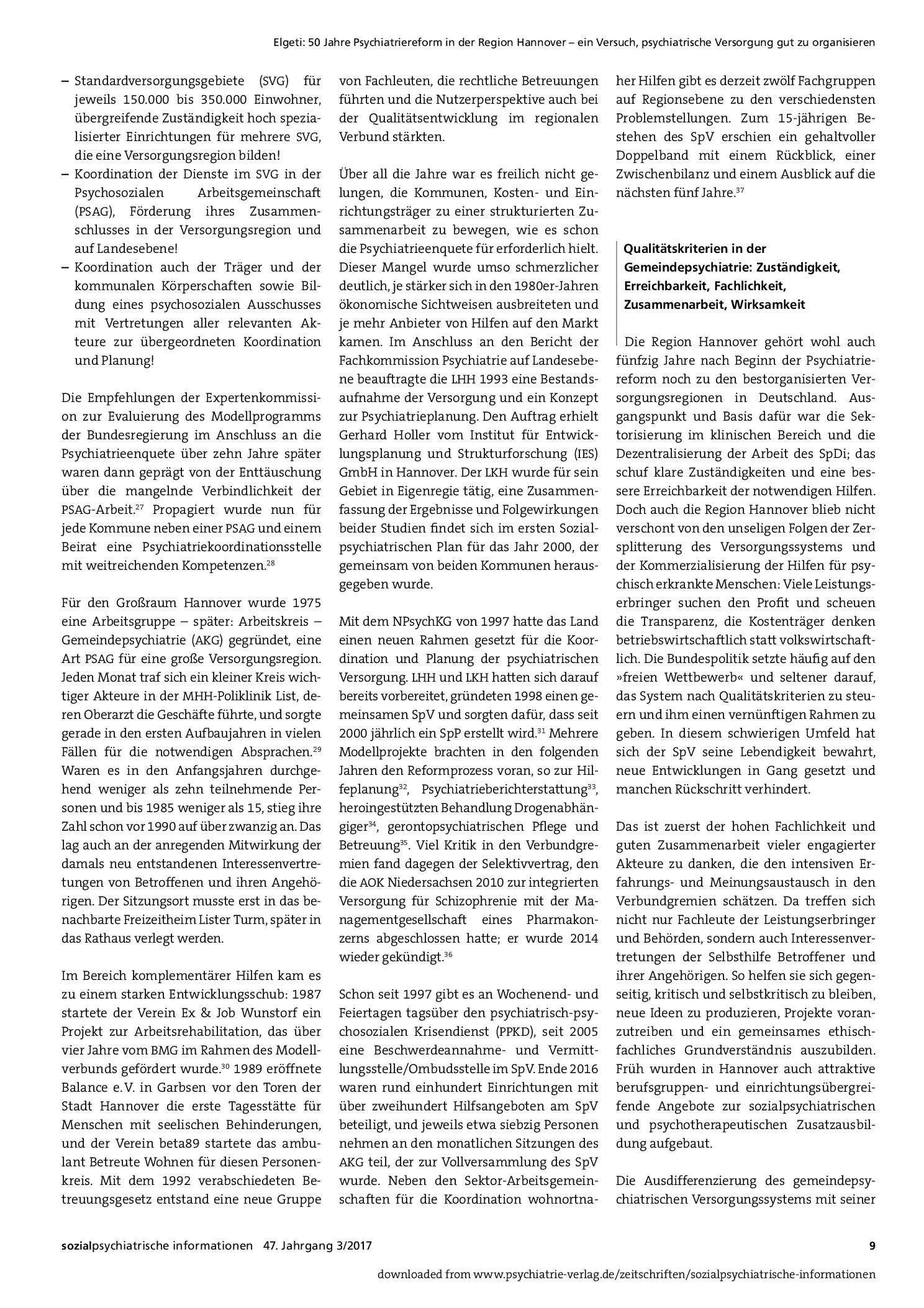 Vorschauseite 5: 50 Jahre Psychiatriereform in der Region Hannover – ein Versuch, psychiatrische Versorgung gut zu organisieren