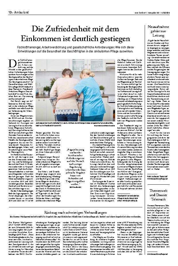 Vorschauseite 1: Die Zufriedenheit mit dem Einkommen ist deutlich gestiegen.