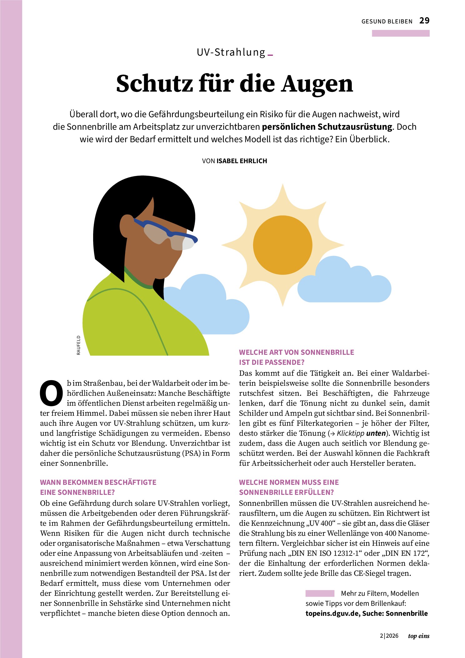 Vorschauseite 1: Gesund bleiben: Schutz für die Augen