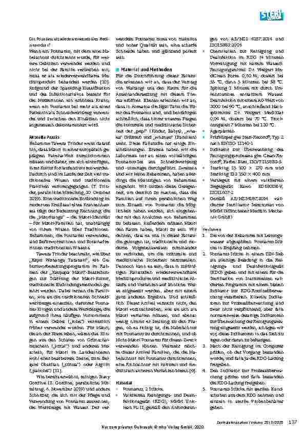 Vorschauseite 3: Sterilisation traditioneller Schneidund Abbindewerkzeuge Pounamu und das Durchtrennen der Nabelschnur – Eine Fallstudie