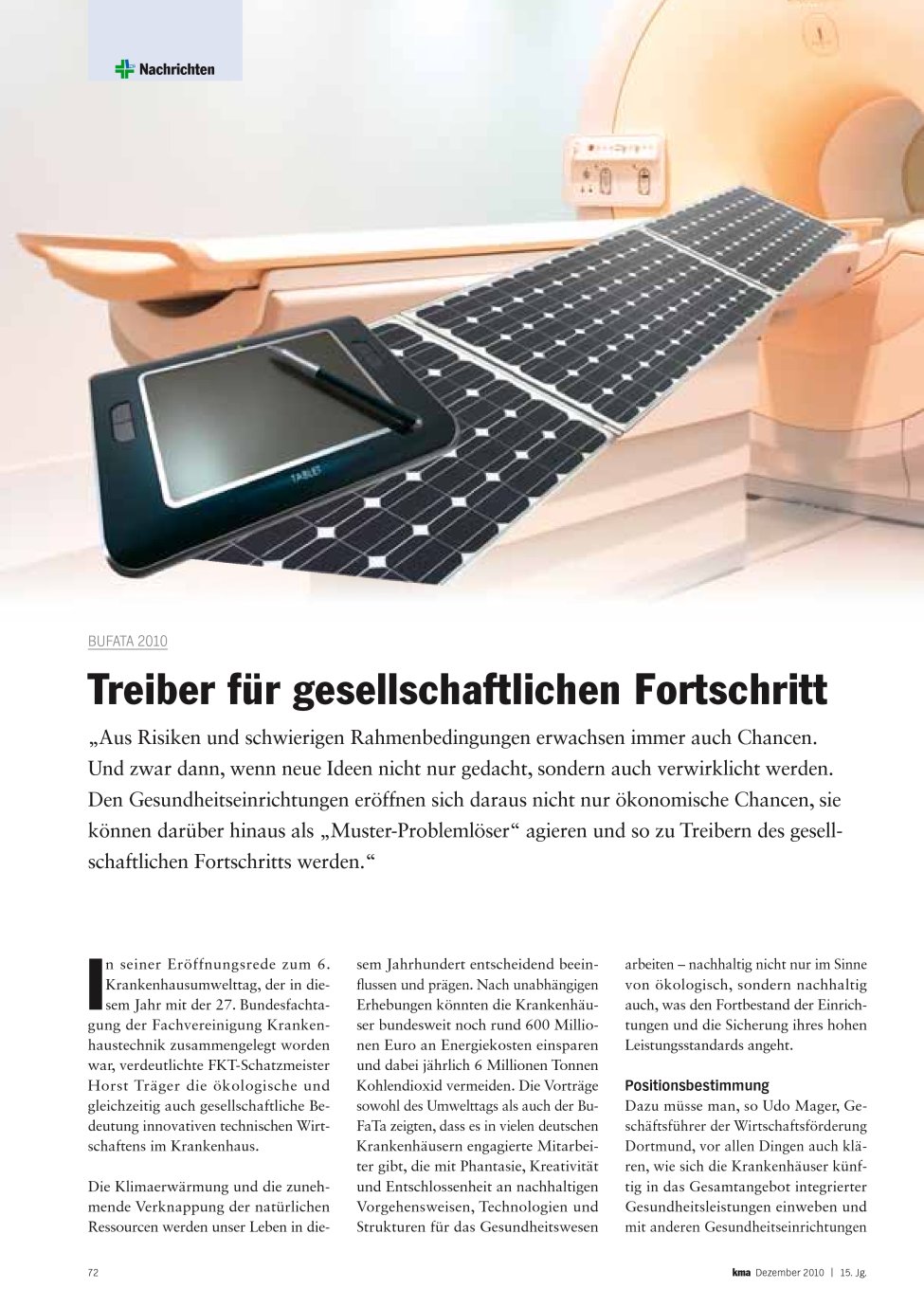 Vorschauseite 1: Treiber für gesellschaftlichen Fortschritt