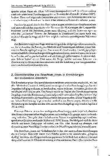 Vorschauseite 4: Bewohnerinnen von Altenpflegeeinrichtungen als Zielgruppe des Gruppendiskussionsverfahrens: Eine forschungsmethodische Reflexion