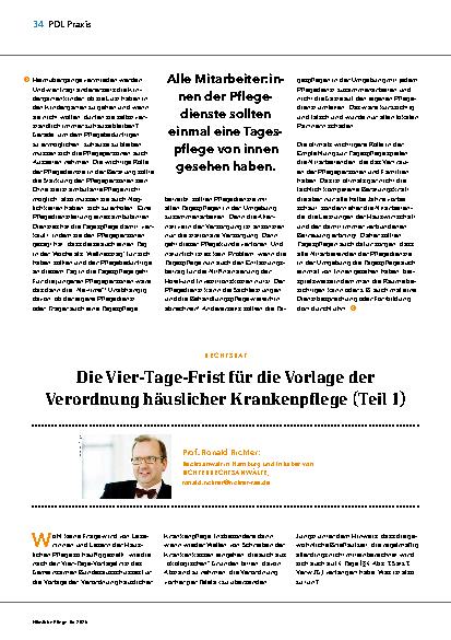Vorschauseite 1: Die Vier-Tage-Frist für die Vorlage der Verordnung häuslicher Krankenpflege (Teil 1)