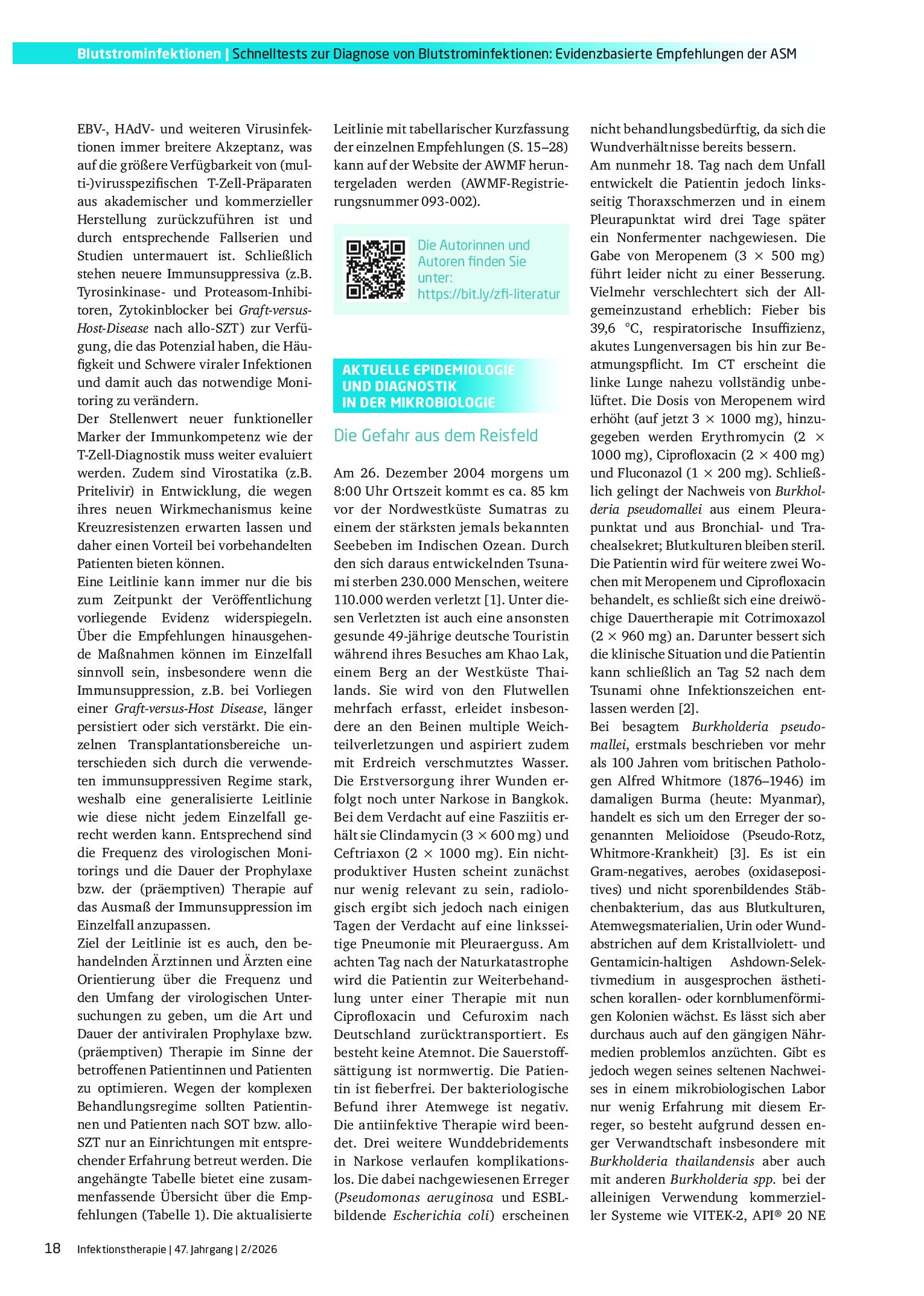 Vorschauseite 3: Aktualisierung der S2k-Leitlinie „Virusinfektionen bei Organ- und allogen Stammzell-Transplantierten: Diagnostik, Prävention und Therapie“