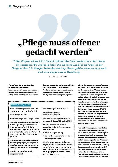Vorschauseite 1: „Pflege muss offener gedacht werden. “