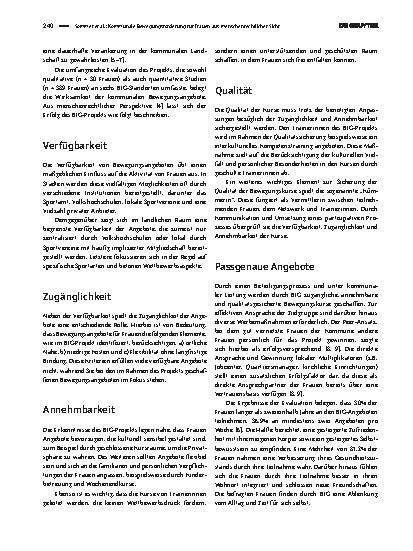 Vorschauseite 2: Kommunale Bewegungsförderung für Frauen aus menschenrechtlicher Sicht