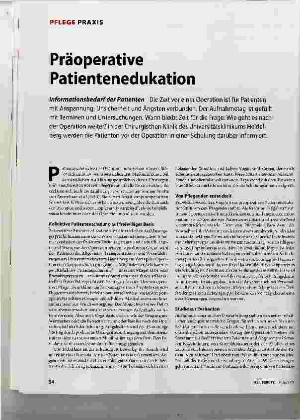 Vorschauseite 1: Präoperative Patientenedukation