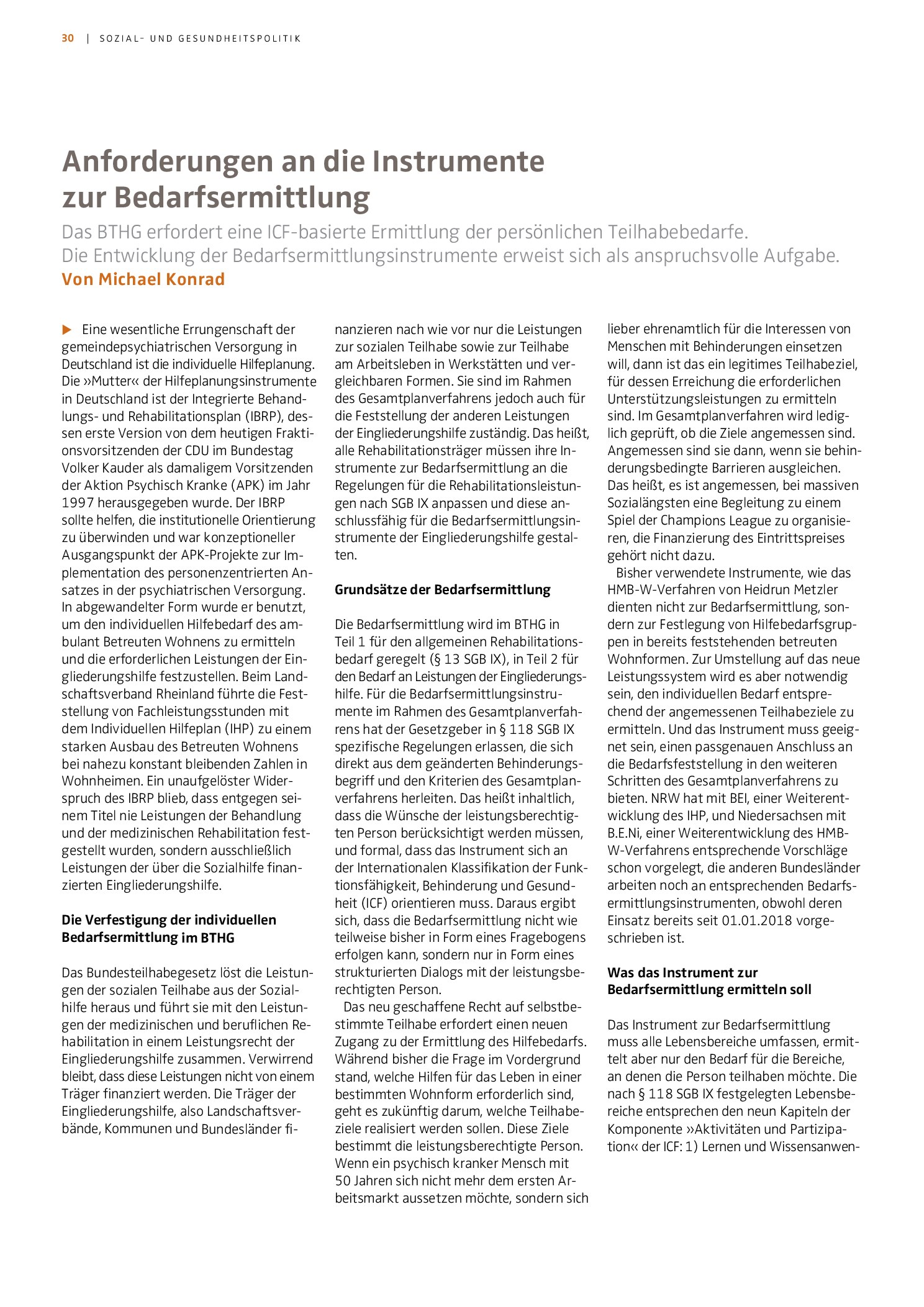 Vorschauseite 1: Anforderungen an die Instrumente zur Bedarfsermittlung