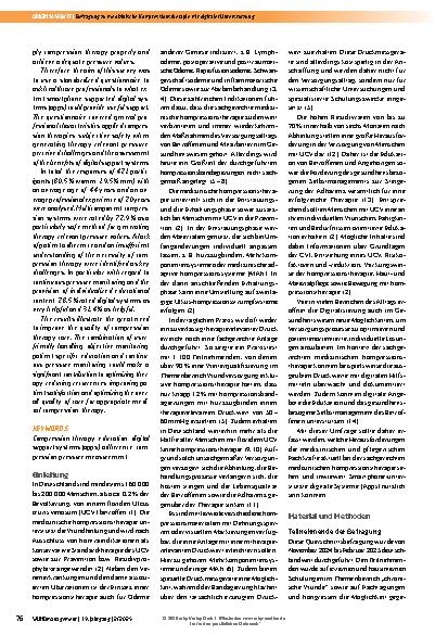 Vorschauseite 2: Sachgerechte medizinische Kompressionstherapie mit digitaler Unterstützung: Resultate einer Befragung von 421 medizinischen Fachkräften