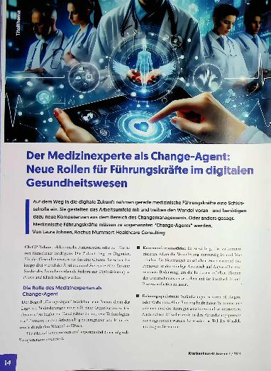 Vorschauseite 1: Der Medizinexperte als Change-Agent: Neue Rollen für Führungskräfte im digitalen Gesundheitswesen