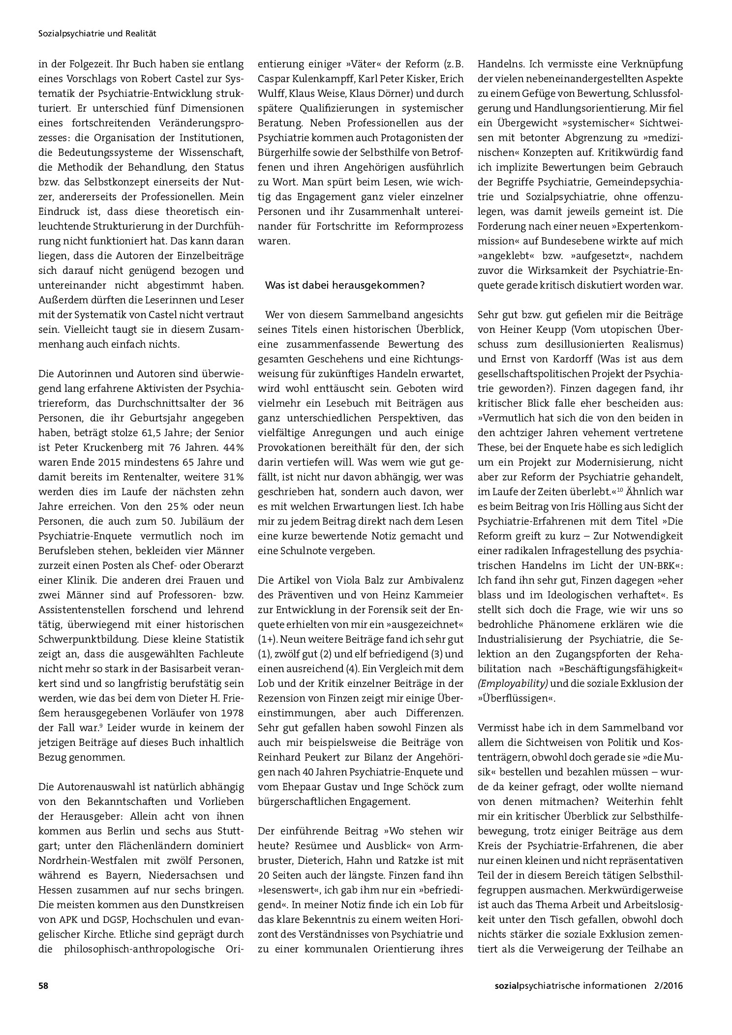 Vorschauseite 3: Wo stehen wir nach 40 Jahren Psychiatriereform?