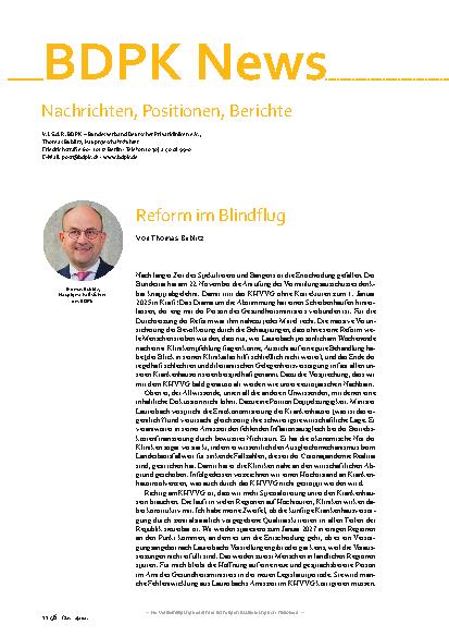 Vorschauseite 1: Reform im Blindflug