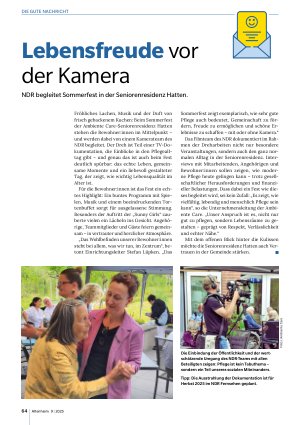 Vorschauseite 1: Lebensfreude vor der Kamera