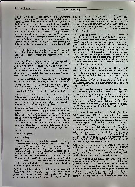 Vorschauseite 4: Rechtsprechung: Zulässige Verwendung des Begriffs „Weingut“