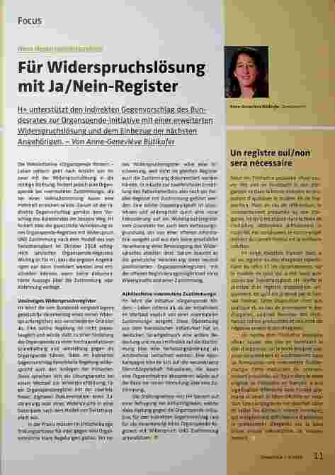 Vorschauseite 1: Neue Organspenderegeln Für Widerspruchslösung mit Ja/Nein-Register