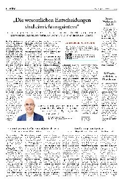 Vorschauseite 1: „Die wesentlichen Entscheidungen sind intern.“