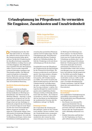 Vorschauseite 1: Urlaubsplanung im Pflegedienst: So vermeiden Sie Engpässe, Zusatzkosten und Unzufriedenheit