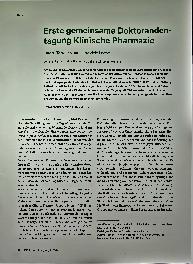 Vorschauseite 1: Erste gemeinsame Doktorandentagung Klinische Pharmazie