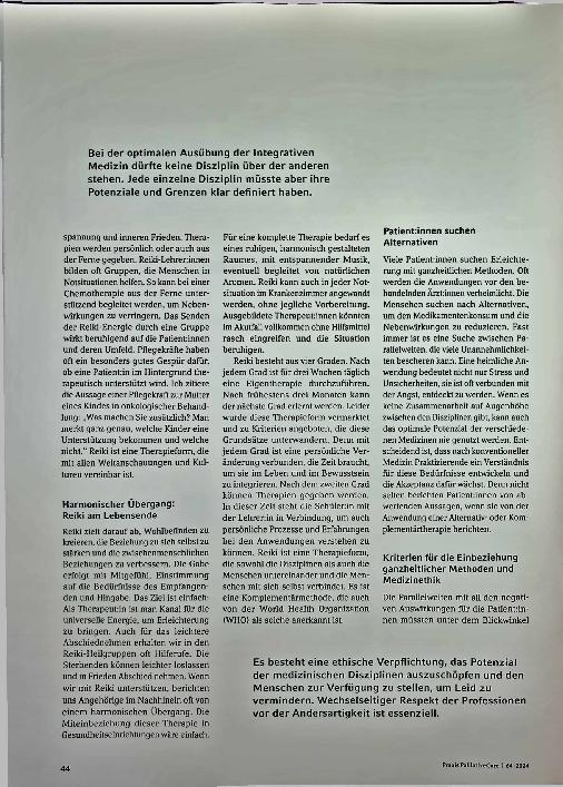 Vorschauseite 2: Ganzheitliches Denken und Integrative Medizin - Wie der letzte Lebensabschnitt würdevoll gestaltet werden kann
