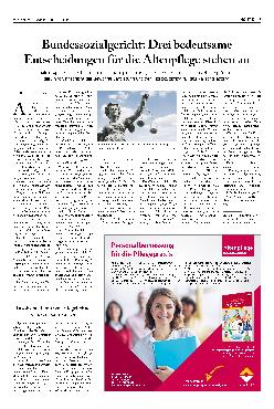 Vorschauseite 1: Bundessozialgericht: Drei bedeutende Entscheidungen für die Altenpflege stehen an