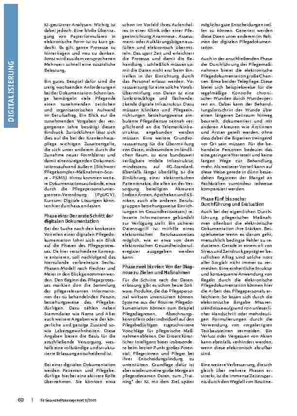 Vorschauseite 2: Die Digitalisierung bietet große Chancen. Die Dokumentation als Startpunkt der digitalen Pflege.