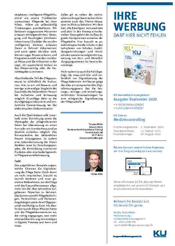 Vorschauseite 3: Die Digitalisierung bietet große Chancen. Die Dokumentation als Startpunkt der digitalen Pflege.