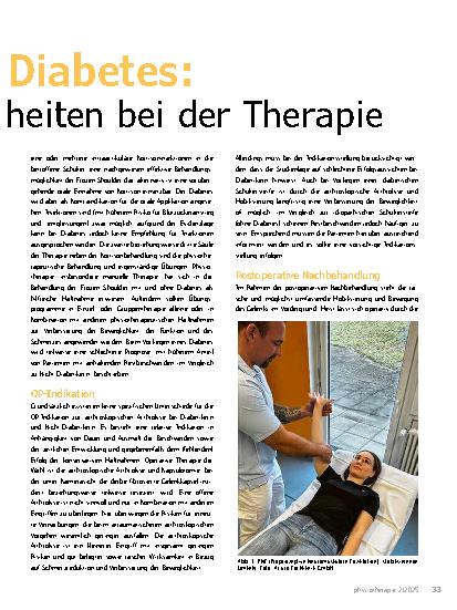 Vorschauseite 2: Frozen Shoulder und Diabetes: spezifische Besonderheiten bei der Therapie