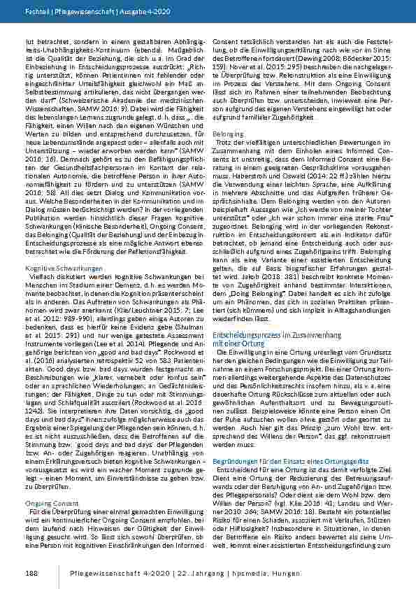 Vorschauseite 4: Der Einwilligungsprozess mit Menschen mit Demenz in die Techniknutzung. Erfahrungen aus dem Forschungsprojekt QuartrBack.