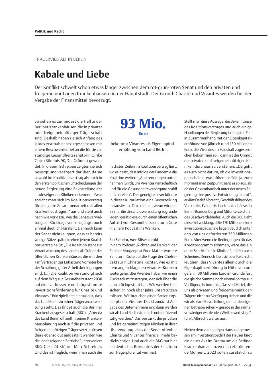 Vorschauseite 1: Trägervielfalt in Berlin: Kabale und Liebe