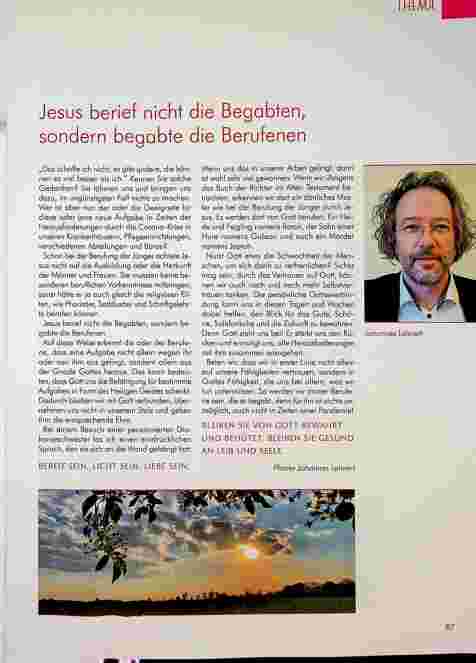 Vorschauseite 1: Jesus berief nicht die Begabten, sondern begabte die Berufenen.