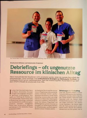 Vorschauseite 1: Debriefings - oft ungenutzte Ressource im klinischen Alltag