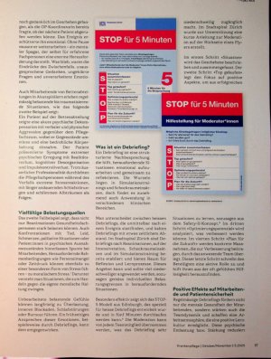 Vorschauseite 2: Debriefings - oft ungenutzte Ressource im klinischen Alltag